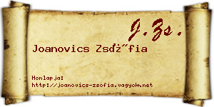Joanovics Zsófia névjegykártya