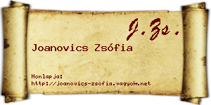 Joanovics Zsófia névjegykártya
